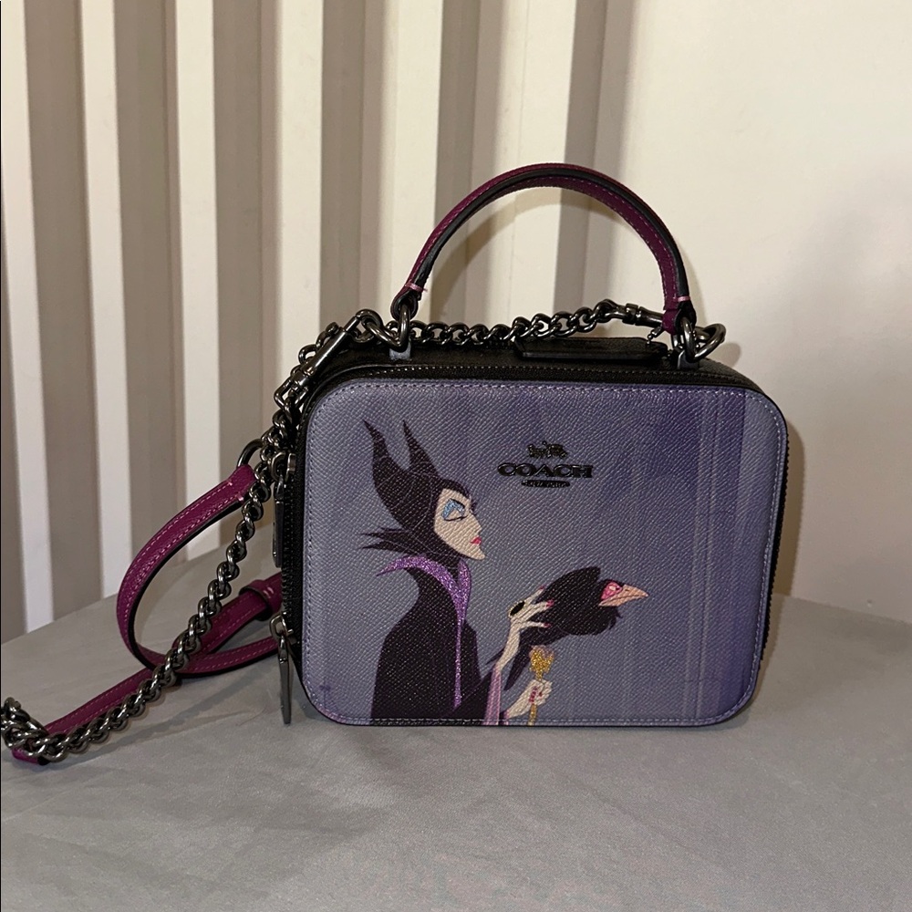 Coach Purple and Black Maleficent Box Bag